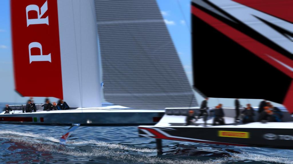 Computer graphic of the foiling monohull to be used in the 36th America’s Cup © Emirates Team New Zealand http://www.etnzblog.com