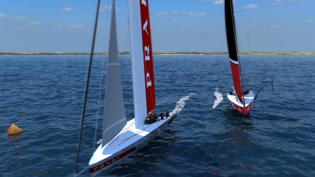  Computer graphic of the foiling monohull to be used in the 36th America’s Cup © Emirates Team New Zealand http://www.etnzblog.com