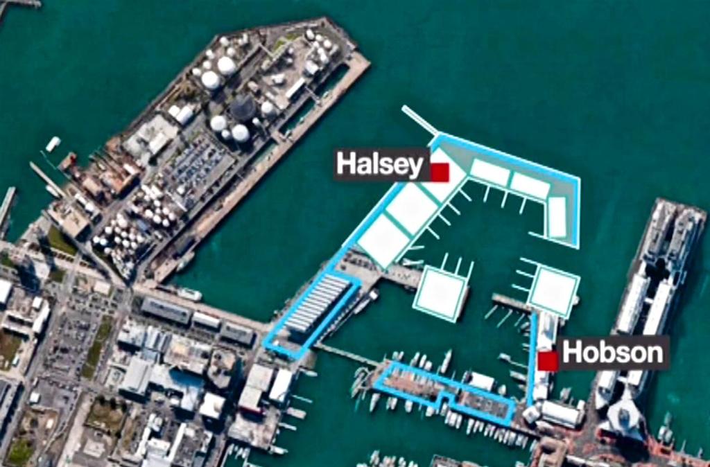 The original version of the Halsey base plan with base locations for five two boat teams and three one-boat teams. © SW