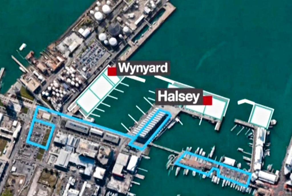 The revised version of the Halsey Street and Wynyard Point area, which would also require the relocation of the car ferries and sea plane currently operating from the area. © SW