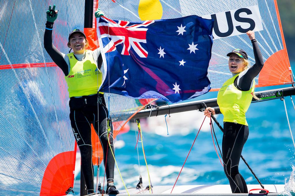 Youth Sailing World Championship 2016 winners Tash Bryant & Annie Wilmot photo copyright  Pedro Martinez / Sailing Energy taken at  and featuring the  class