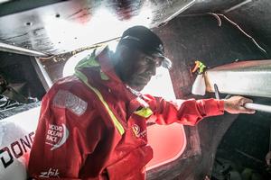 Day 16, Leg 2, Lisbon to Cape Town, morning on board Dongfeng. 20 November, 2017 – Volvo Ocean Race photo copyright  Jeremie Lecaudey / Volvo Ocean Race taken at  and featuring the  class