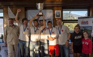TAKI 4 - the winner of the 2017 Melges 24 European Sailing Series' Corinthian ranking with the perpetual trophy in Luino, Italy in October 2017 photo copyright  Zerogradinord / IM24CA taken at  and featuring the  class