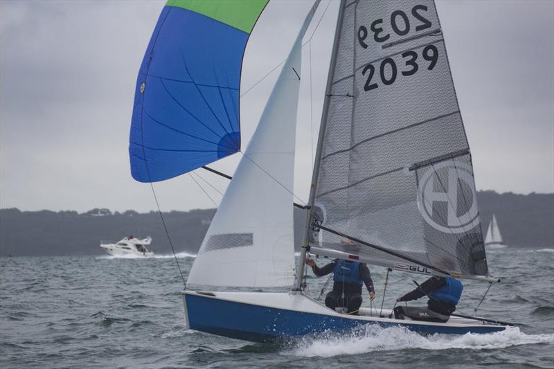 Pete & Rich enjoying the conditions on Sunday during the Lymington Town SC Scorpion Open photo copyright Abby Keightley-Hanson taken at Lymington Town Sailing Club and featuring the Scorpion class