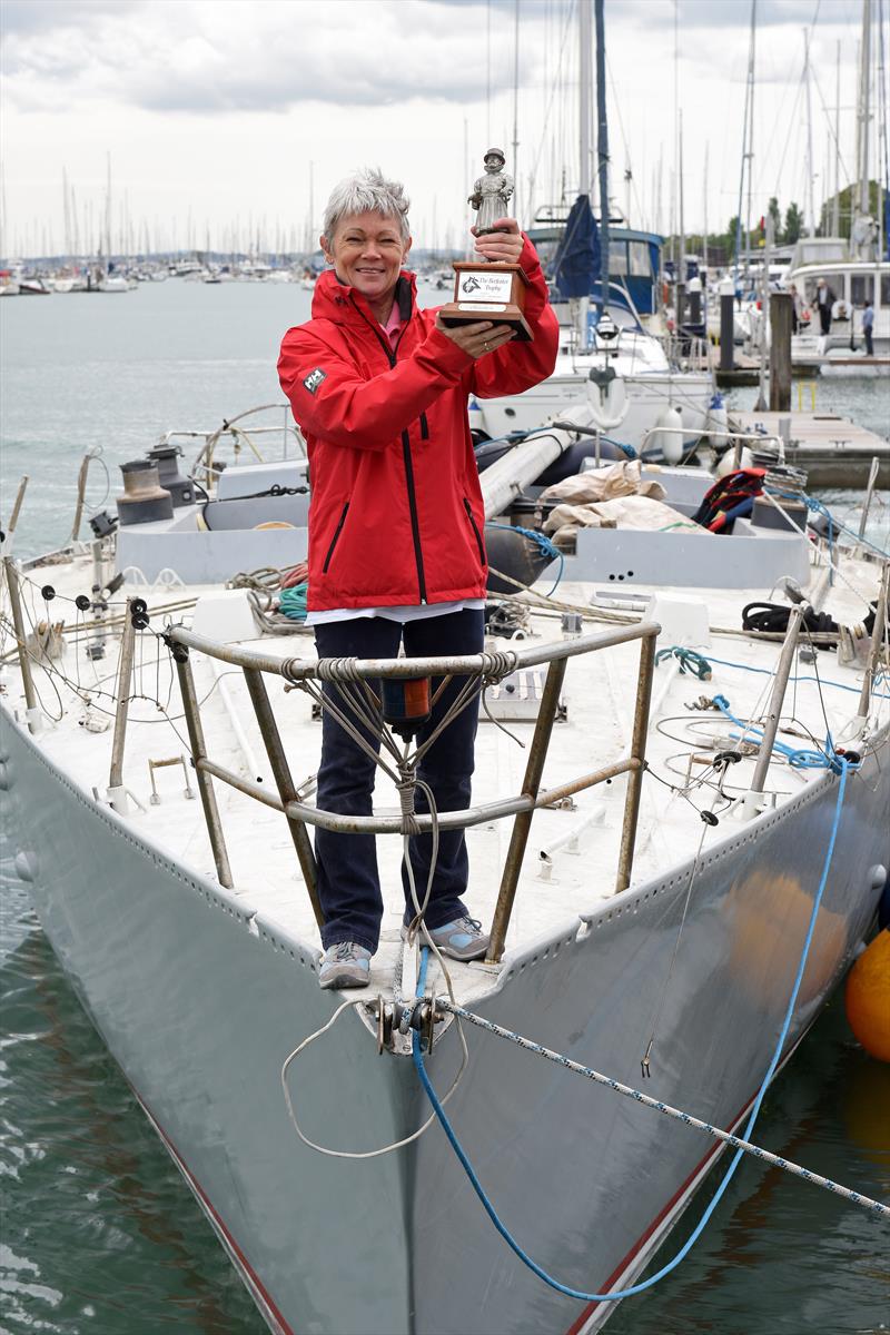Tracy Edwards MBE on a rescued Maiden before the extensive refit photo copyright Rick Tomlinson taken at  and featuring the  class