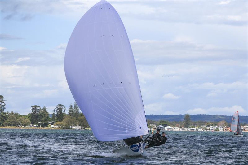 Joel Beashel - Race 5 winner - 2023 Zhik Combined High Schools Sailing Championships, day 3 photo copyright Red Hot Shotz - Chris Munro taken at Belmont 16ft Sailing Club and featuring the 16ft Skiff class
