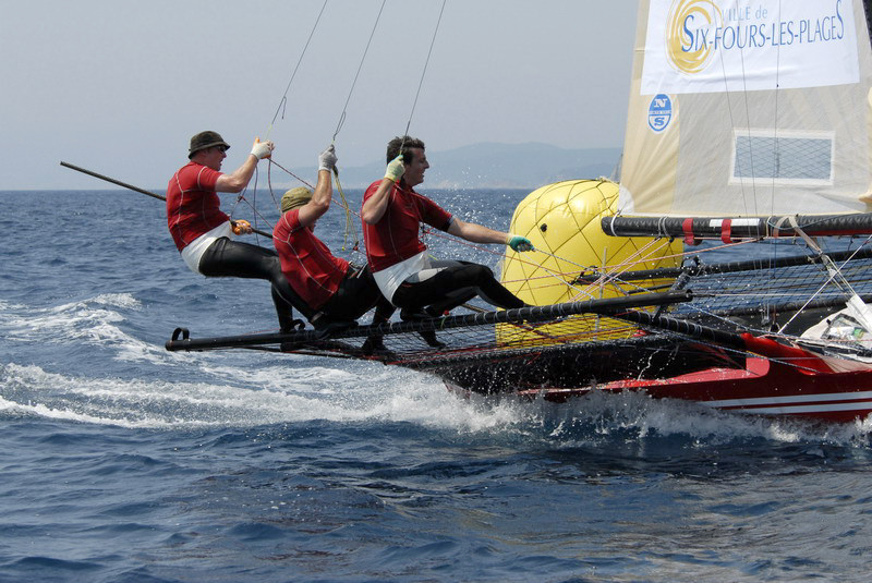 Racing in the 2008 European International Championship for 18ft skiffs in Six Fours, South of France photo copyright Christophe Favreau taken at  and featuring the 18ft Skiff class
