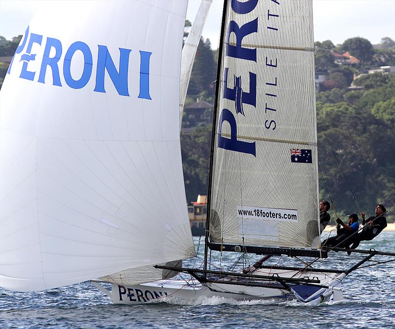 Peroni was a big improver in the 18ft Skiff JJ Giltinan Trophy photo copyright Frank Quealey taken at Australian 18 Footers League and featuring the 18ft Skiff class