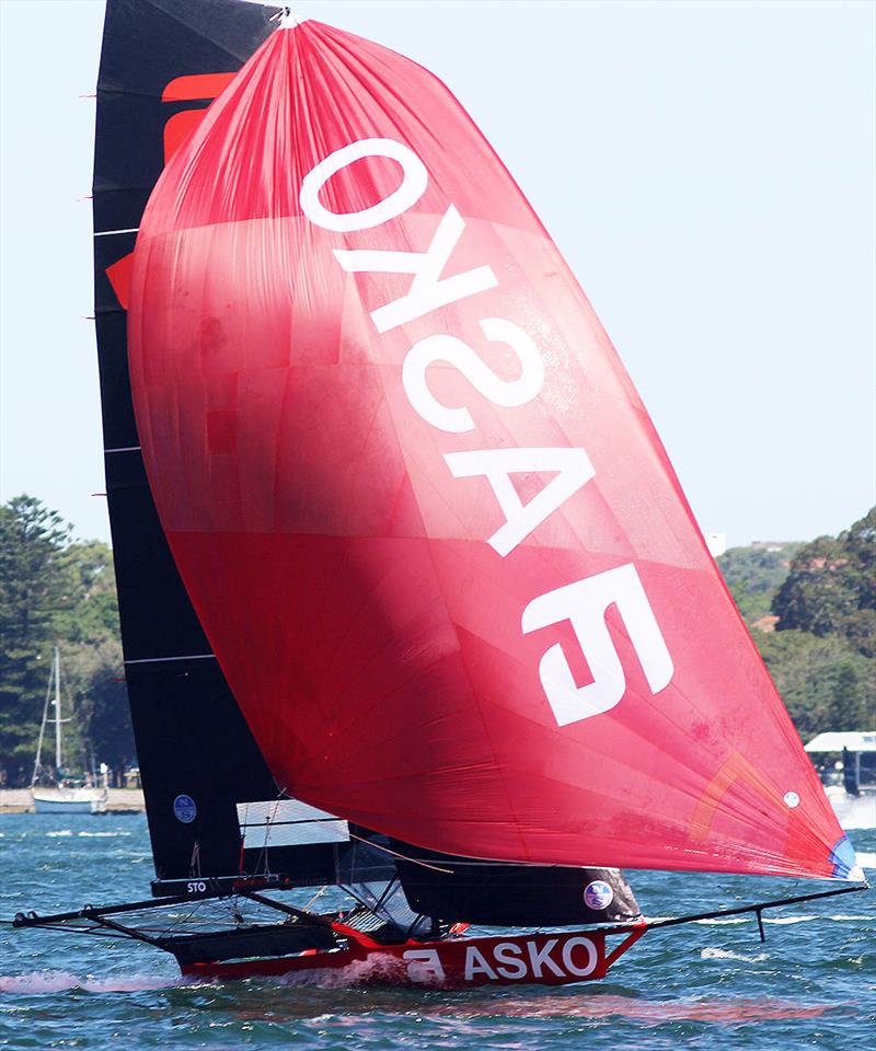Asko Appliances leads the Australian 18ft Skiff Championship after seven races photo copyright Frank Quealey taken at Australian 18 Footers League and featuring the 18ft Skiff class