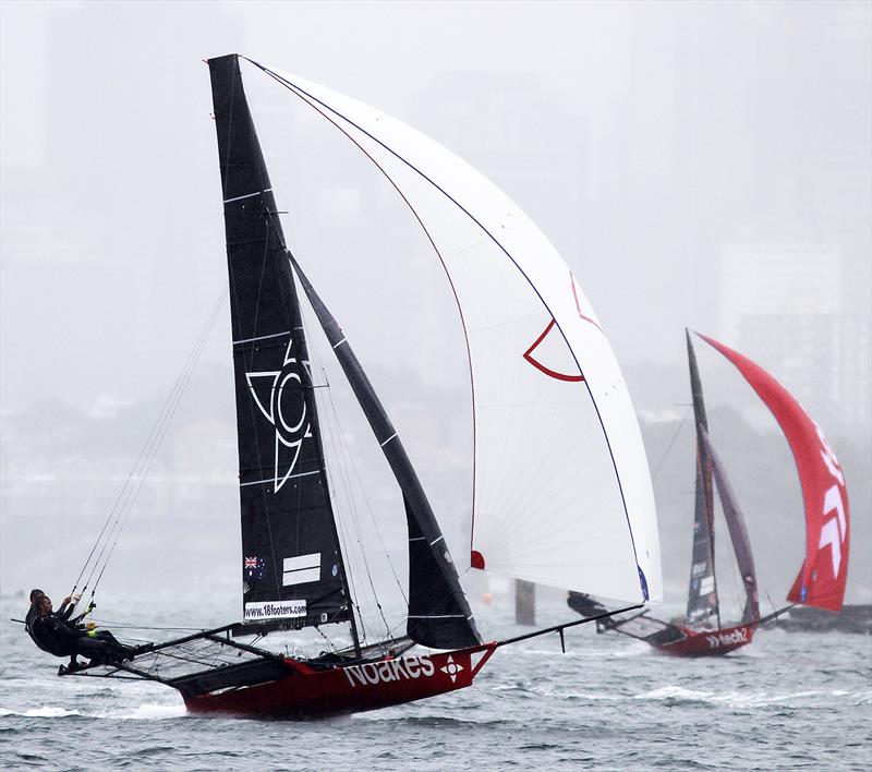 Noakesailing shows her paces after leading to the windward mark in race 1 of the 2020 18ft Skiff JJ Giltinan Championship photo copyright Frank Quealey taken at Australian 18 Footers League and featuring the 18ft Skiff class
