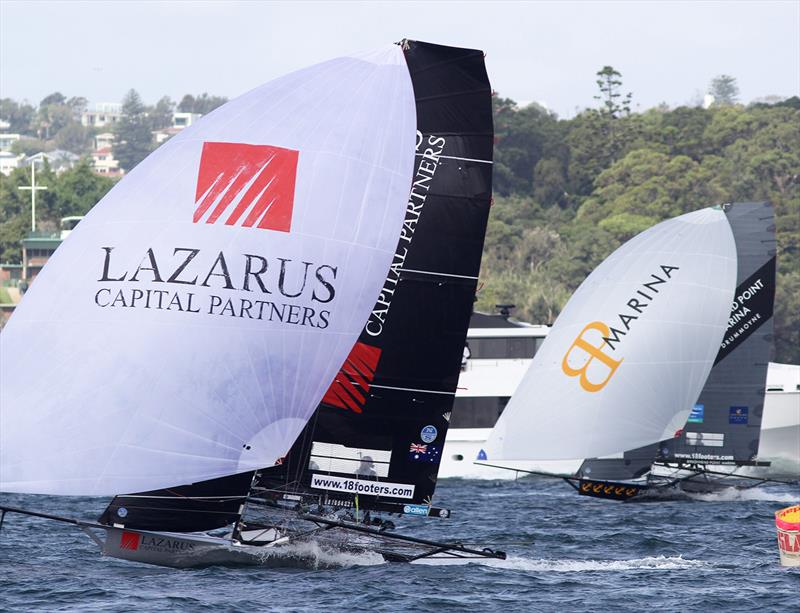 18ft Skiff JJ Giltinan Championship day 3: Rookie teams head for the finish line in Race 3 photo copyright Frank Quealey taken at Australian 18 Footers League and featuring the 18ft Skiff class