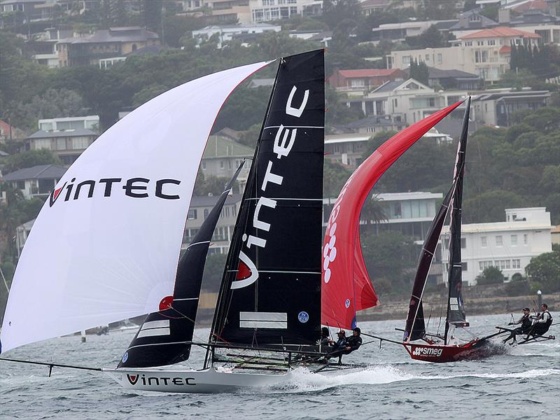 Vintec edges out Smeg to win Race 10 - 18ft Skiffs Australian Championship 2018 photo copyright Frank Quealey taken at Australian 18 Footers League and featuring the 18ft Skiff class