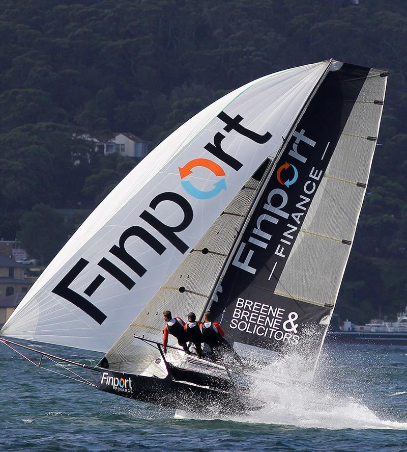 Finport Finance shows the form that earned her fourth place in the latest two races of the championship - 2021-22 NSW 18ft Skiff Championship photo copyright Frank Quealey taken at Australian 18 Footers League and featuring the 18ft Skiff class
