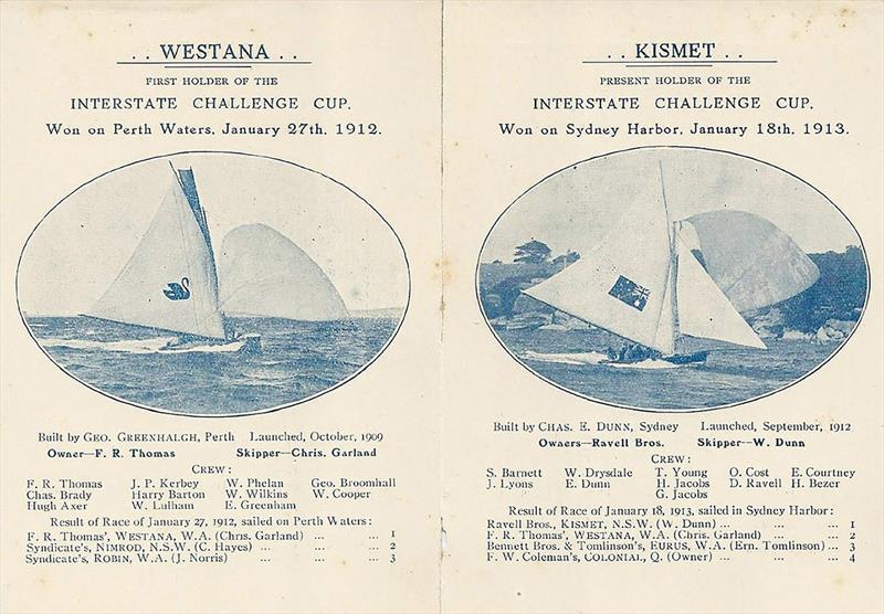 Details of the first two winners in 1912 and 1913 - Australian 18 Footers Championship photo copyright Frank Quealey taken at Australian 18 Footers League and featuring the 18ft Skiff class