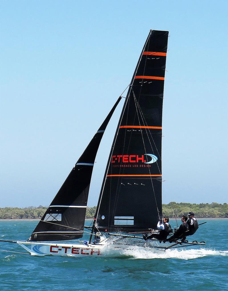 C-Tech, Queensland's leading challenger, skippered by Dave Hayter - Australian 18 Footers Championship photo copyright Frank Quealey taken at Australian 18 Footers League and featuring the 18ft Skiff class