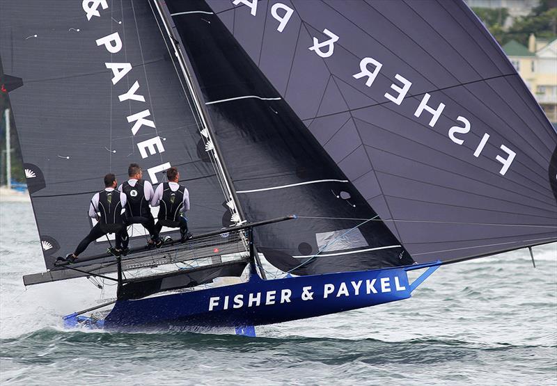 Fisher and Paykel, skippered by Jordan Girdis - Mark Foy Trophy photo copyright Frank Quealey taken at Australian 18 Footers League and featuring the 18ft Skiff class