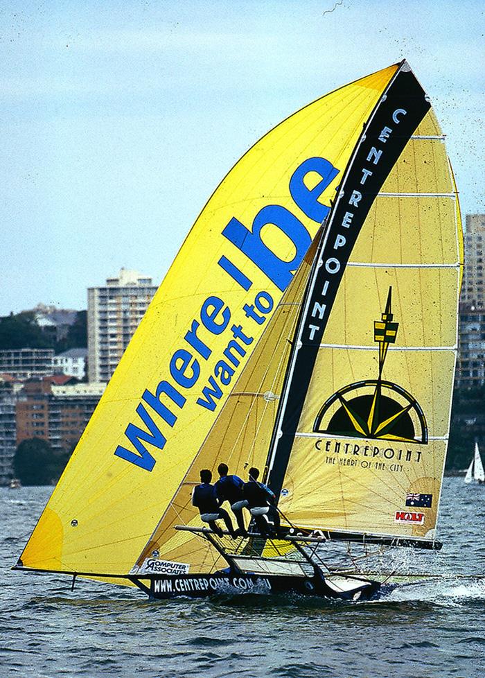 John 'Woody' Winning's 2000 JJ Giltinan world champion, AMP Centrepoint skiff photo copyright Bob Ross taken at Australian 18 Footers League and featuring the 18ft Skiff class