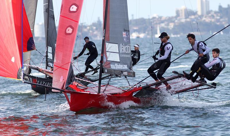 Tight finish to give Shaw and Partners a narrow victory - 18ft Skiff Spring Championship race 1 photo copyright Frank Quealey taken at Australian 18 Footers League and featuring the 18ft Skiff class