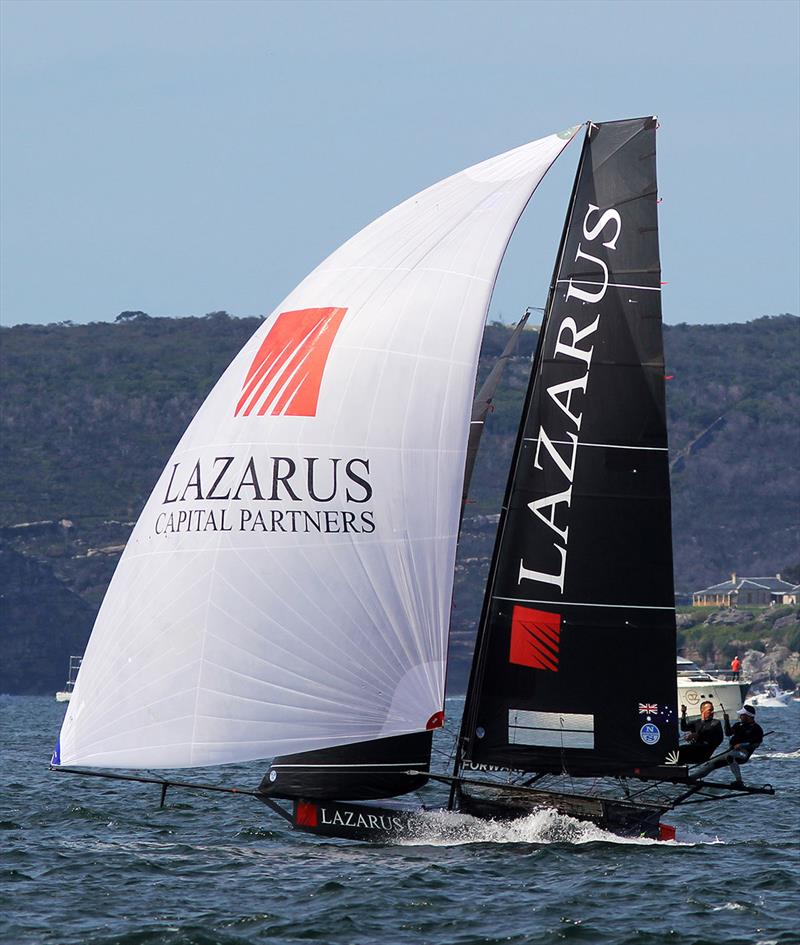 Lazarus, runner up to Shaw and Partners last Sunday - Spring Championship photo copyright Frank Quealey taken at Australian 18 Footers League and featuring the 18ft Skiff class