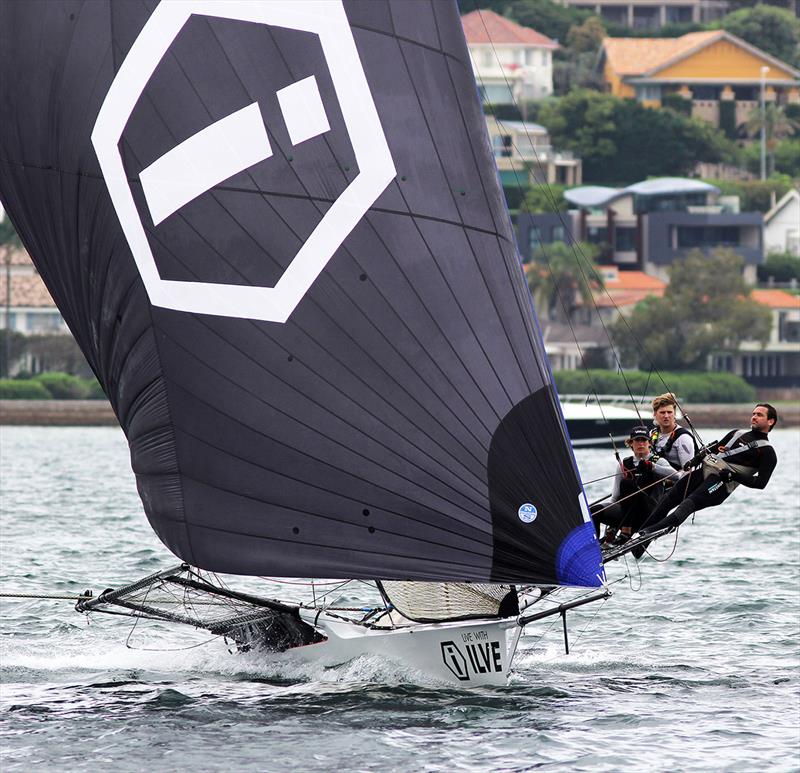 Cam Gundy's team was the early race leader last Sunday - 18ft Skiff Spring Championship photo copyright Frank Quealey taken at Australian 18 Footers League and featuring the 18ft Skiff class