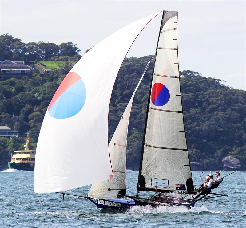 John Winning's Yandoo, equal leader in the 18ft Skiff Spring Championship photo copyright Frank Quealey taken at Australian 18 Footers League and featuring the 18ft Skiff class