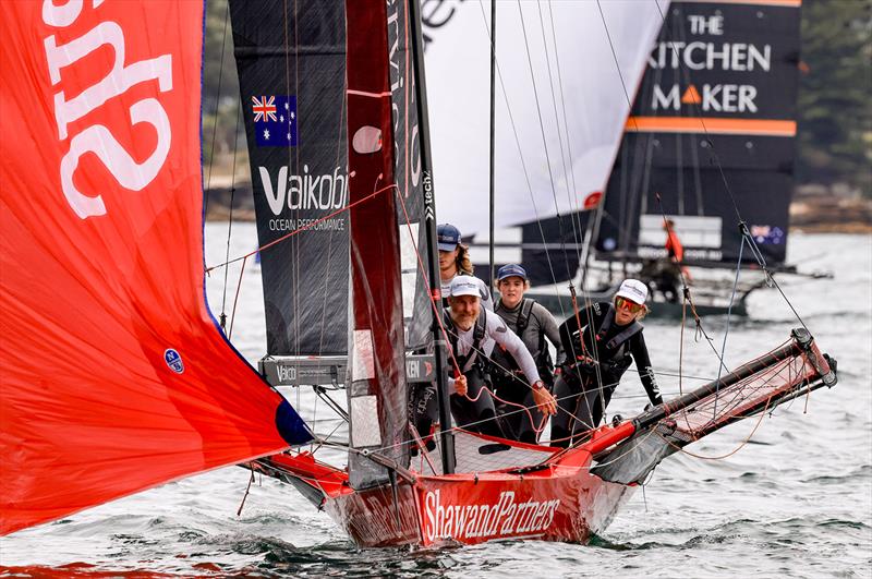 Crew of Shaw and Partners Financial Services during the 18ft Skiff Queen of the Harbour 2024 photo copyright SailMedia taken at Australian 18 Footers League and featuring the 18ft Skiff class