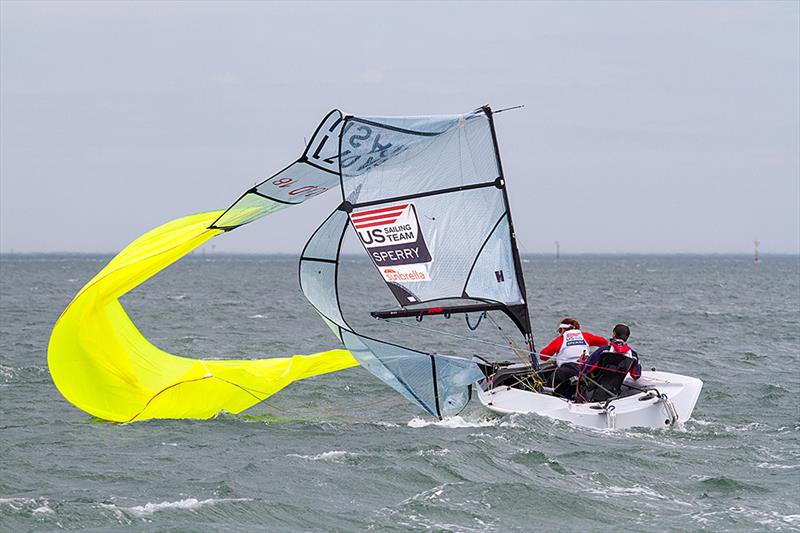 Strong winds on day 3 of the Para World Sailing Championships photo copyright Teri Dodds taken at Royal Yacht Club of Victoria and featuring the SKUD 18 class