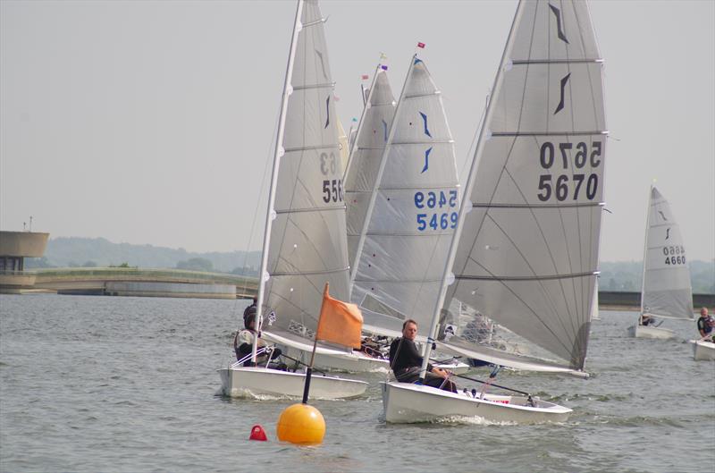 Vince Horey leads a group to the line during the Solo Southern Area Championship at Bough Beech photo copyright Martyn Smith taken at Bough Beech Sailing Club and featuring the Solo class