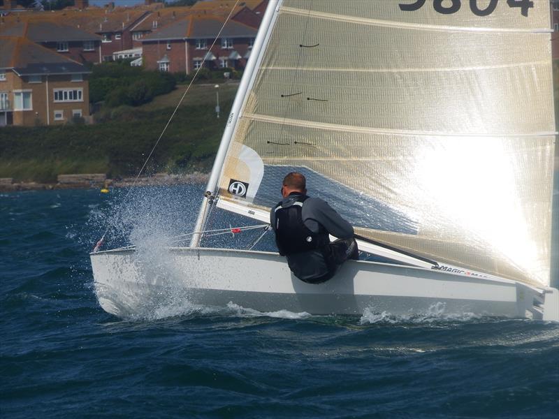 Class Championship Organiser Steve Ede battles upwind on day 2 of the Solo Nationals at the WPNSA - photo © Will Loy