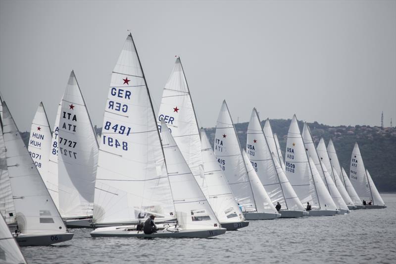 Boats on the starting line (of a race then abandoned) at Star Eastern Hemisphere Championship 2018 photo copyright Y.C.A. / Andrea Falcon taken at Yacht Club Adriaco and featuring the Star class