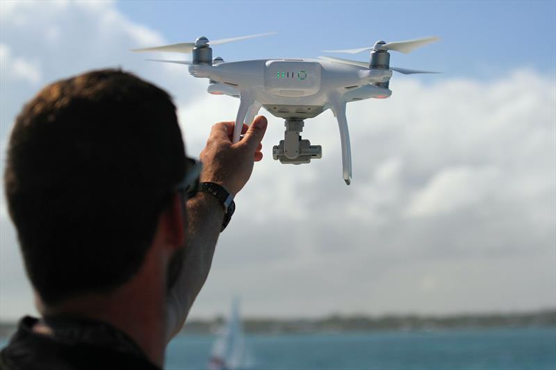 Recovering the drone after a video session during the Star Sailors League SSL Finals 2016 photo copyright Mark Jardine taken at Nassau Yacht Club and featuring the  class