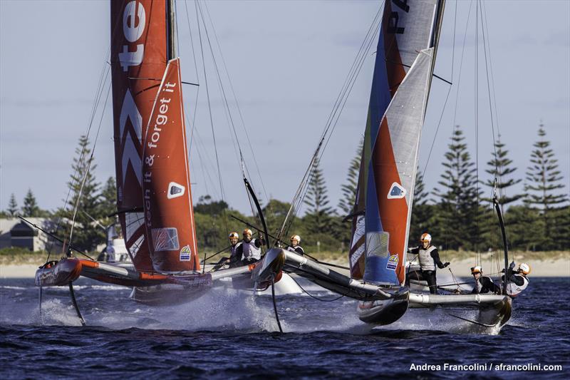 tech2 and Pavement duking it out on Geographe Bay photo copyright Andrea Francolini taken at Geographe Bay Yacht Club and featuring the Superfoiler class