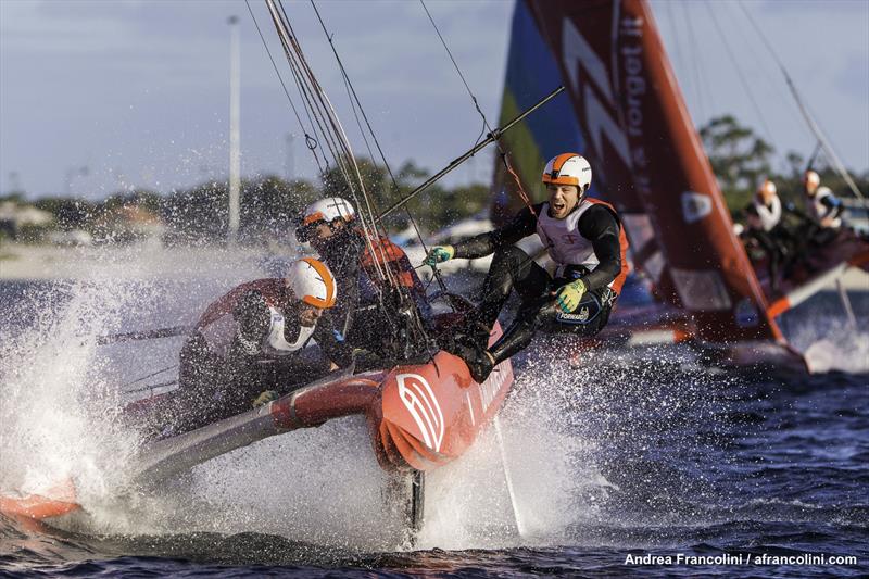 Action a plenty on iD intranet photo copyright Andrea Francolini taken at Geographe Bay Yacht Club and featuring the Superfoiler class