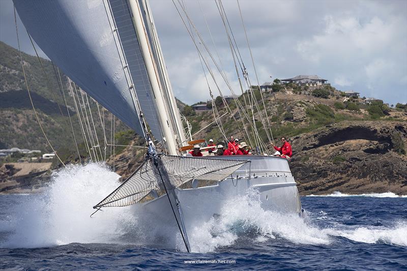 The 182ft (55.5m) Dykstra schooner Adela on day 1 of the 2024 Superyacht Challenge Antigua - photo © Claire Matches