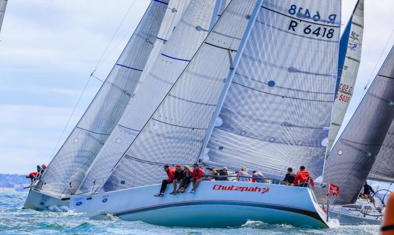 Chutzpah 38, Sydney 38s, Sunday, day three of racing, Festival of Sails 2016, Geelong photo copyright Craig Greenhill / Saltwater Images taken at Royal Geelong Yacht Club and featuring the Sydney 38 class