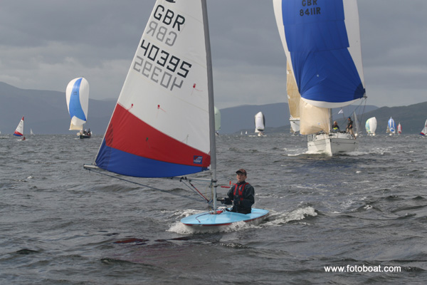 Racing on the second day of Largs Annual Regatta Week photo copyright Alan Henderson / www.fotoboat.com taken at Largs Sailing Club and featuring the Topper class