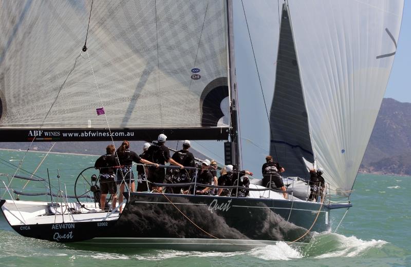 The TP52 Quest team in action in the 2013 SeaLink Magnetic Island Race Week photo copyright SMIRW Media taken at Townsville Yacht Club and featuring the TP52 class