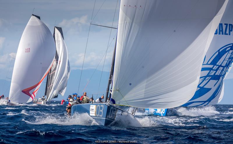 Azzurra on day 2 at Audi 52 Super Series Sailing Week Porto Cervo photo copyright Martinez Studio / 52 Super Series taken at Yacht Club Costa Smeralda and featuring the TP52 class