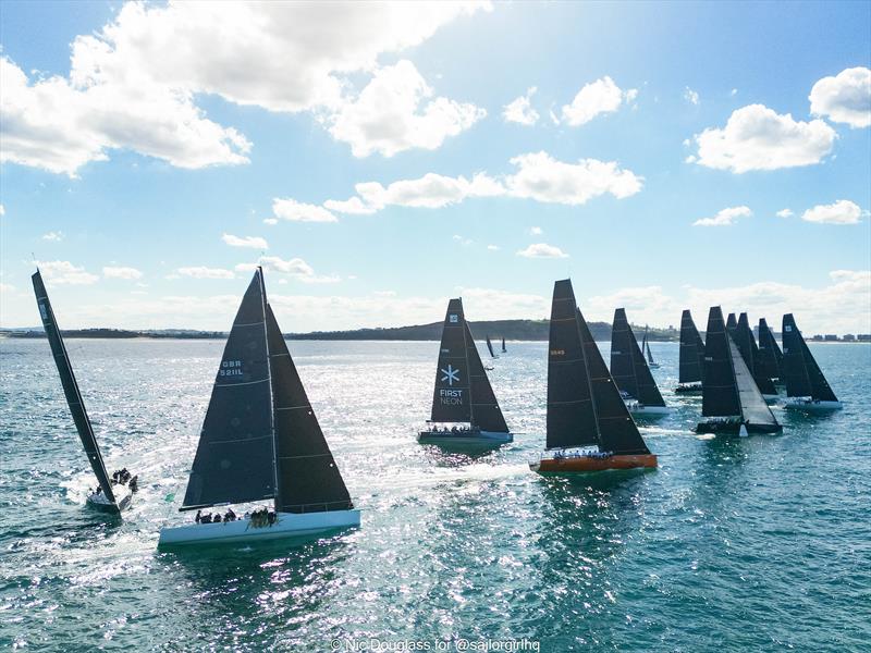 The final start for the Pallas Capital Gold Cup Act 2 during the SailFest Newcastle Regatta and Australian Yachting Championships photo copyright Nic Douglass for @sailorgirlHQ taken at Newcastle Cruising Yacht Club and featuring the TP52 class