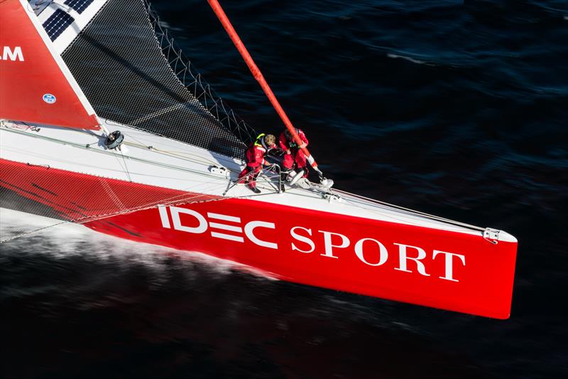 IDEC SPORT during their Jules Verne Trophy record attempt photo copyright Jean Marie Liot / IDEC Sport taken at  and featuring the Trimaran class