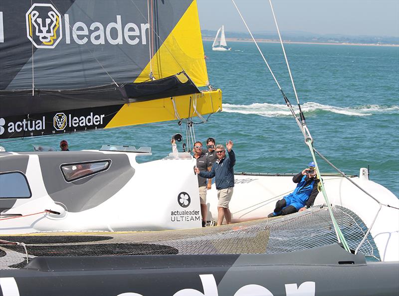 Line honours for Actual Leader in the Round the Island Race 2019 photo copyright Tom McCullagh taken at  and featuring the Trimaran class