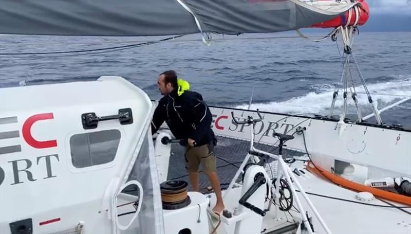 The Tea Route: Francis Joyon surfing at 38 knots across the Indian Ocean photo copyright IDEC Sport taken at  and featuring the Trimaran class