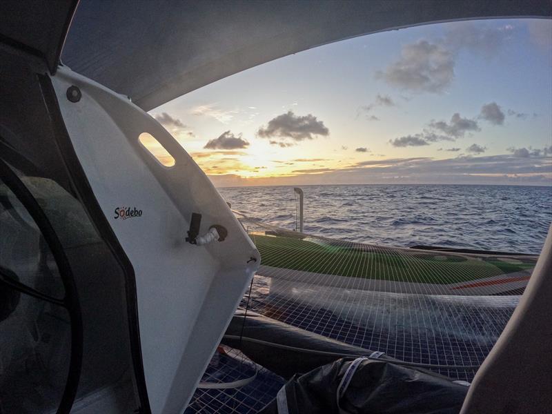 The view from Sodebo Ultim 3 during the Arkea Ultim Challenge - Brest - photo © Thomas Coville