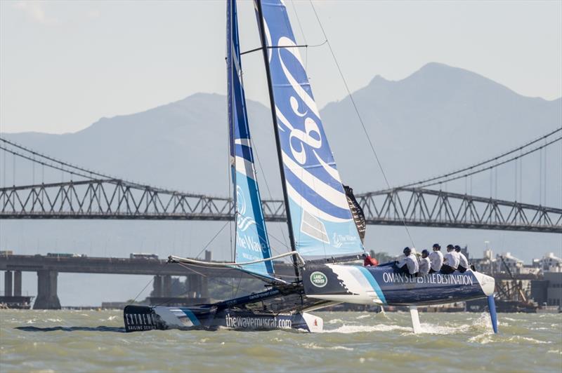 The Wave, Muscat lead the charge on day 1 of Extreme Sailing Series Florianopolis photo copyright Lloyd Images taken at  and featuring the Extreme 40 class