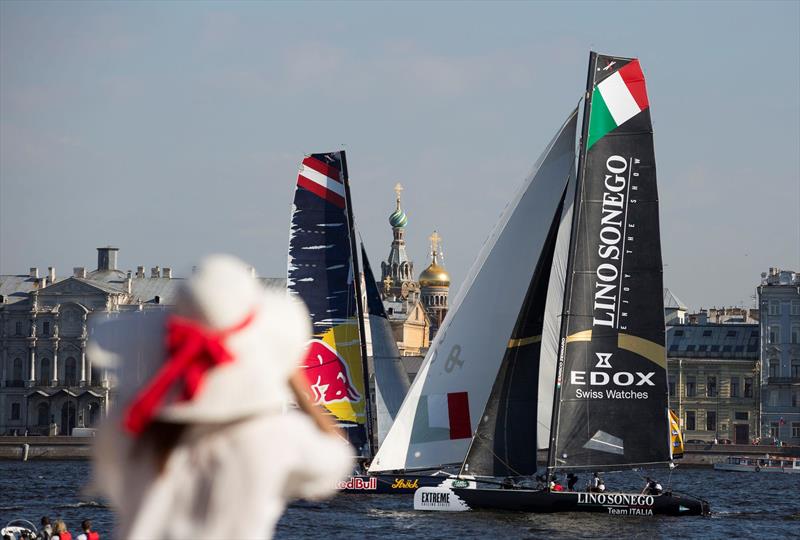 Lino Sonego Team Italia post back-to-back wins on day 3 of Extreme Sailing Series Act 6, St Petersburg photo copyright Lloyd Images taken at  and featuring the Extreme 40 class