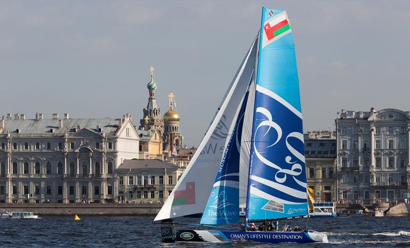 The Wave, Muscat extend their lead on the fleet on day 3 of Extreme Sailing Series Act 6, St Petersburg photo copyright Lloyd Images taken at  and featuring the Extreme 40 class