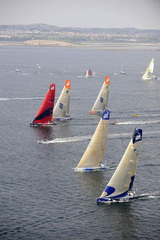 Action from the Volvo Ocean Race In-port Race in Galway Bay photo copyright Rick Tomlinson / Volvo Ocean Race taken at  and featuring the Volvo 70 class