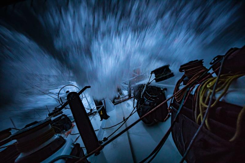 Leg 3, Cape Town to Melbourne, day 04, end of the day on board Turn the Tide on Plastic. Mind the curtain... the night settles and the storm begins photo copyright Jeremie Lecaudey / Volvo Ocean Race taken at  and featuring the Volvo One-Design class