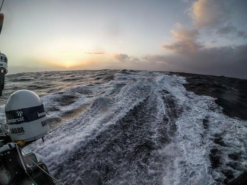  Leg 3, Cape Town to Melbourne, day 05, on board Dongfeng. Rough sailing conditions close to the ice gate. Nice and cold sunset in the southern ocean photo copyright Martin Keruzore / Volvo Ocean Race taken at  and featuring the Volvo One-Design class