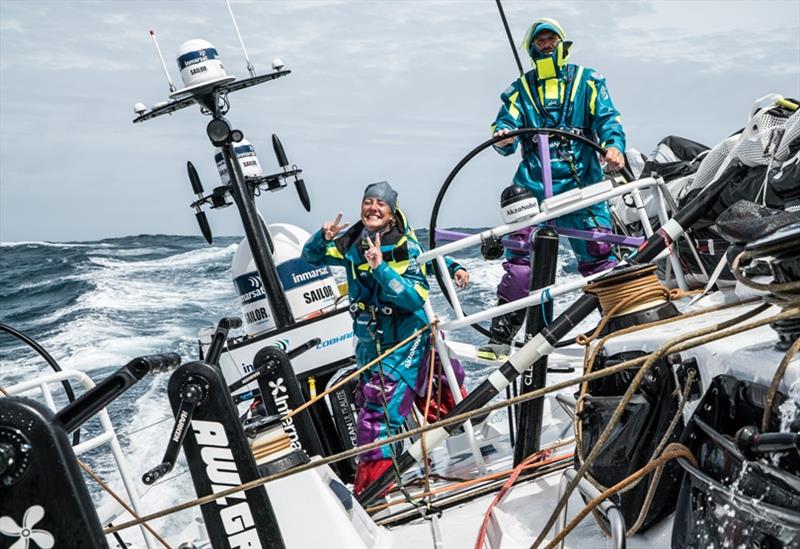 Leg 3, Cape Town to Melbourne, day 9, on board AkzoNobel. I think Emily Nagel may be happy to be on her way to Melbourne photo copyright James Blake / Volvo Ocean Race taken at  and featuring the Volvo One-Design class